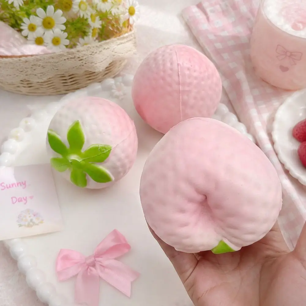 Soft Stretchy Strawberry Squeeze Toy Slow Rebound Slow Rising Cream Strawberry Fidget Toy Super Wet Soft Sensory Squeeze Toy