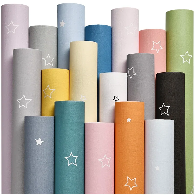 Warm pink girl star children room self-adhesive wallpaper boy girl room self-adhesive wallpaper wallpaper for bedroom walls