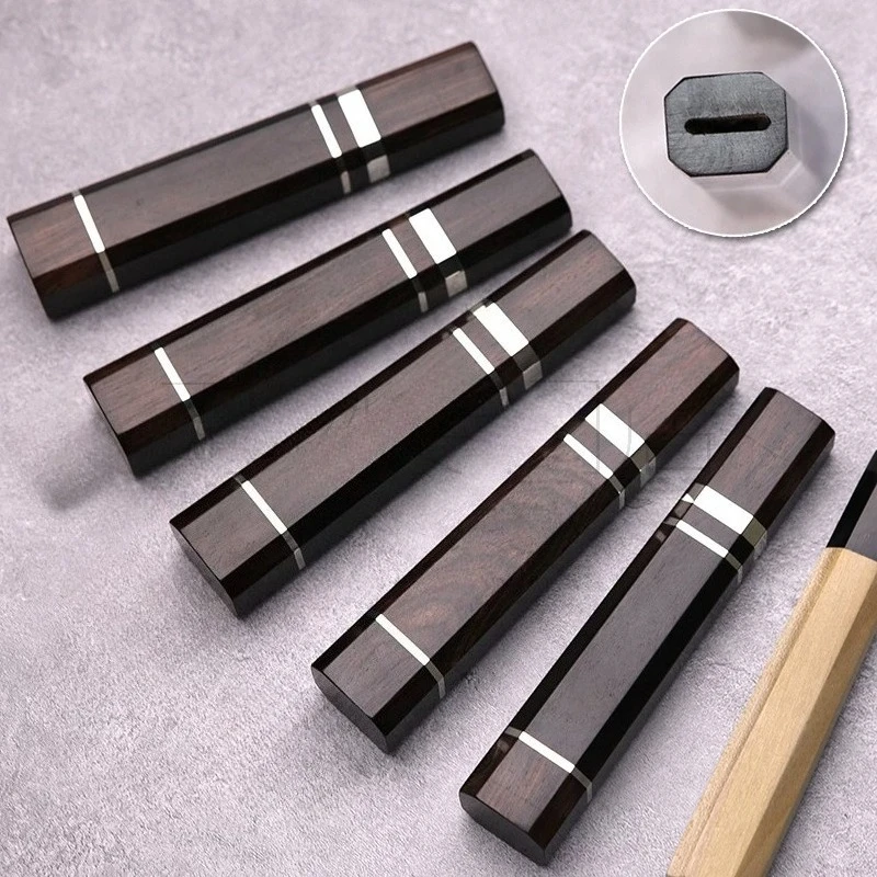Japanese Style Octagonal Ebonywood Knife Handle Yanagiba Tsuka Handmade Classic Handle for Kitchen Chef Knives Upgrade