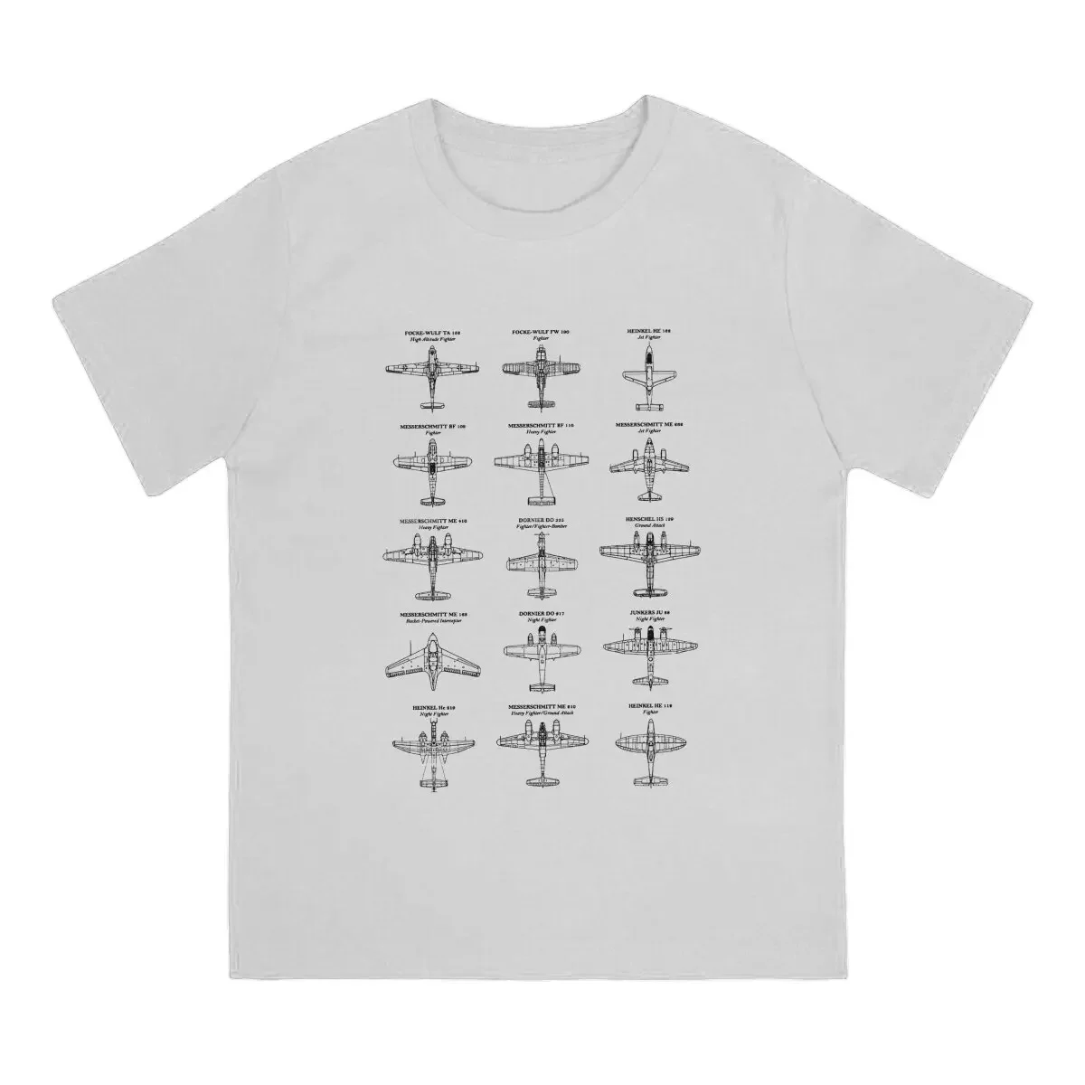 طائرات رجالية ألمانية من WW2 ، حبيب طائرة ، جرنج ليفي ، ياقة دائرية ، تي شيرت هاربوكسي