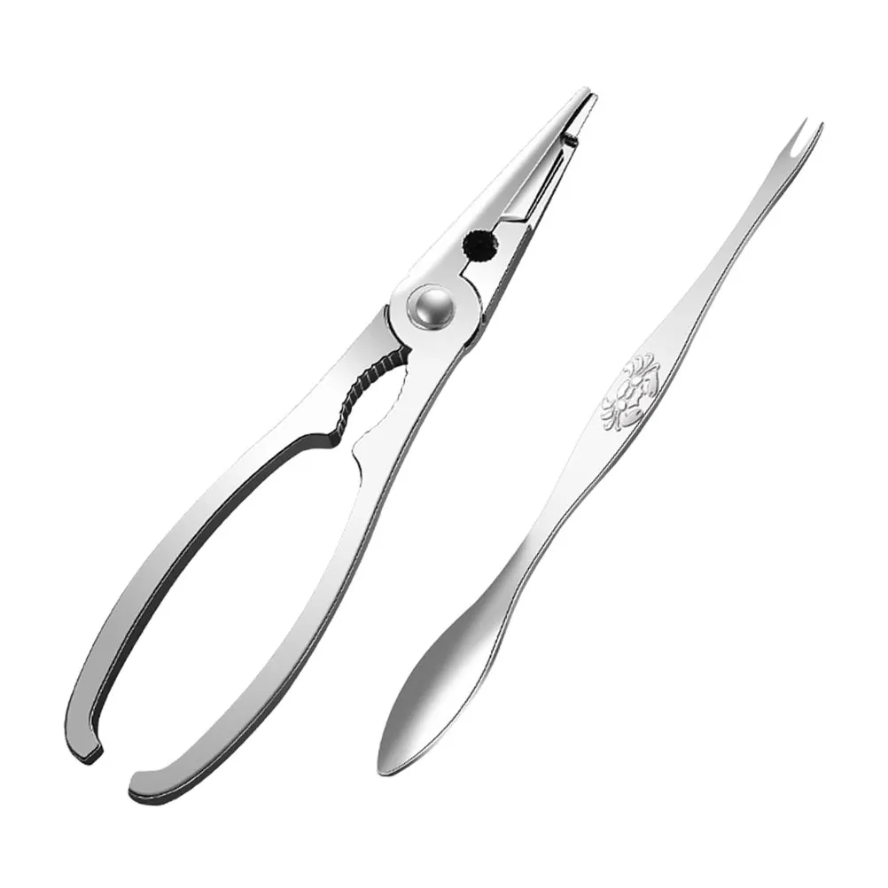 

1 Set Crab Eating Tool Set Seafood Crab Crackers Pliers Picks Scissors For Lobster Shrimp Shellfish Peeling Opening Kitchen Bbq