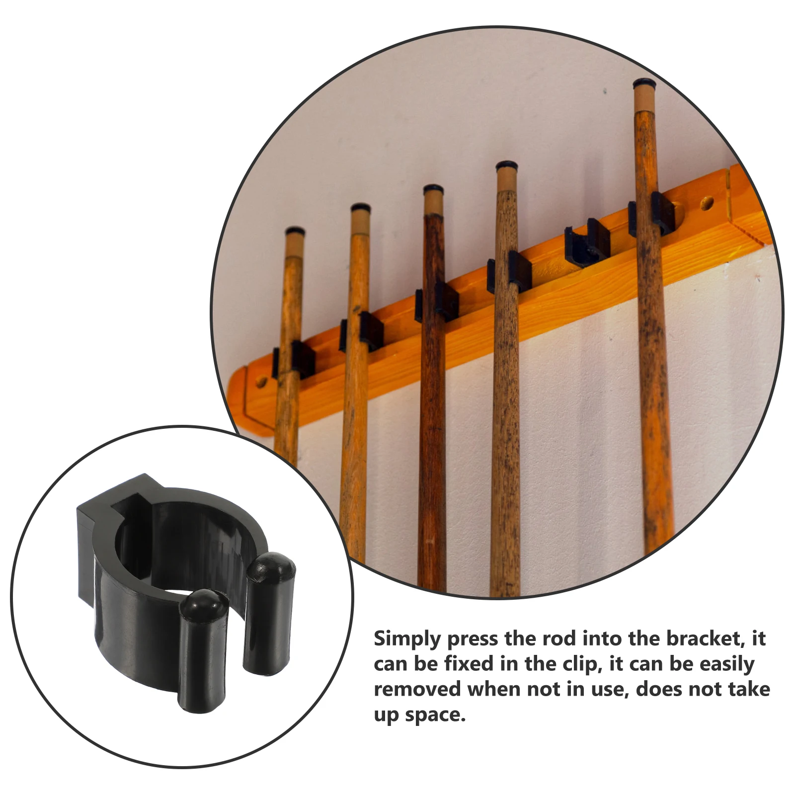 

12 Pcs Pole Clamp Cue Holder Fishing Rod Clips Holders for Boat Storage Rack Outdoor