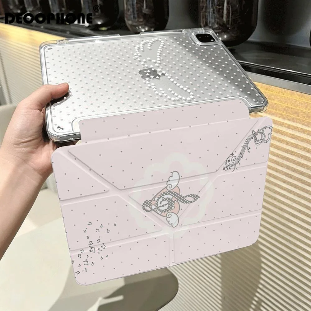 Ins Polka Dot Musical Note Angel Wings Tablet Case for IPad Pro 11 M2 M3 M4 M5 A16 2025 Air4 5 6 7 12.9/13/9.7/10.2/10.5/9.7in