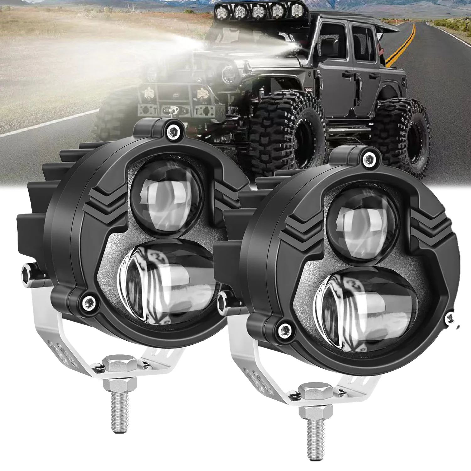 

3inch Super Bright Daytime Running Work Light for Motorcycles Lamp for Jeep Offroad Boat 4X4 Truck Tractor ATV SUV Fog Lamp