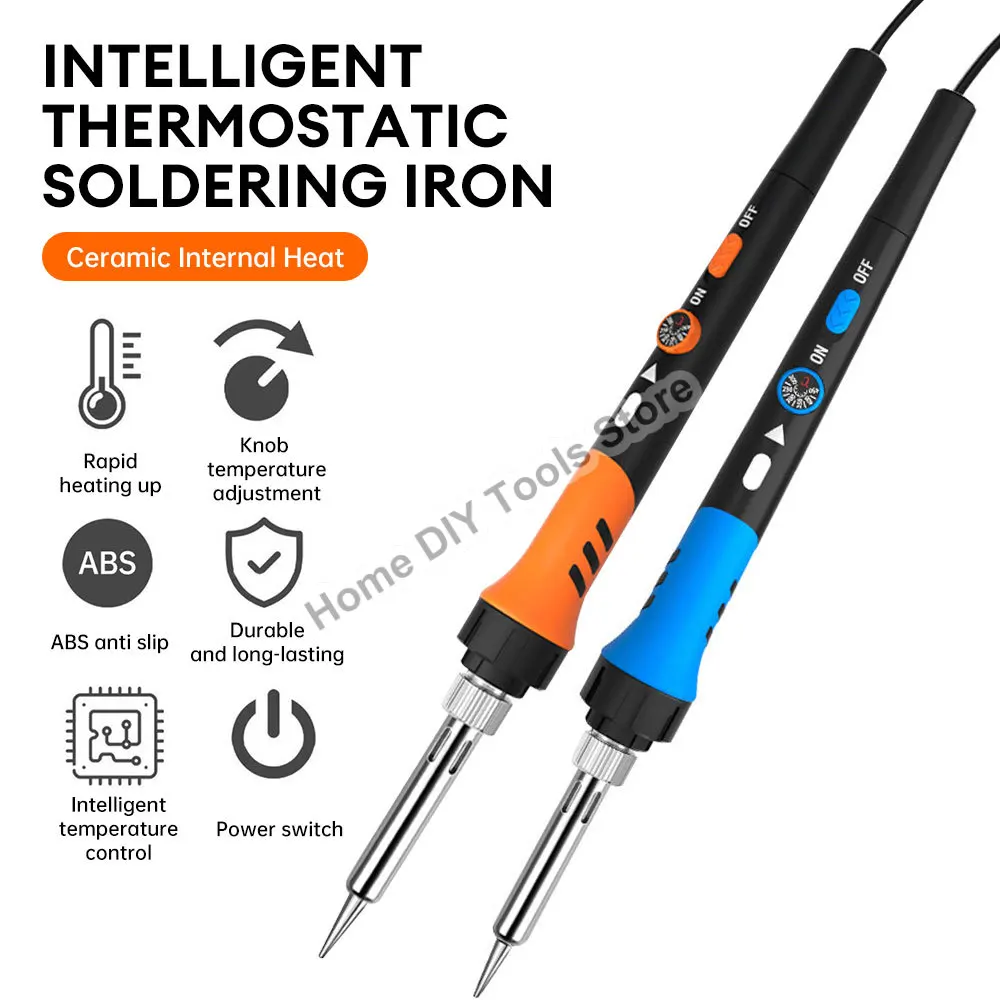 AC 220V/110V 60W Adjustable Temperature Electric Solder Iron With Switch Solder Welding Tools Ceramic Heater Welding Repair Tool