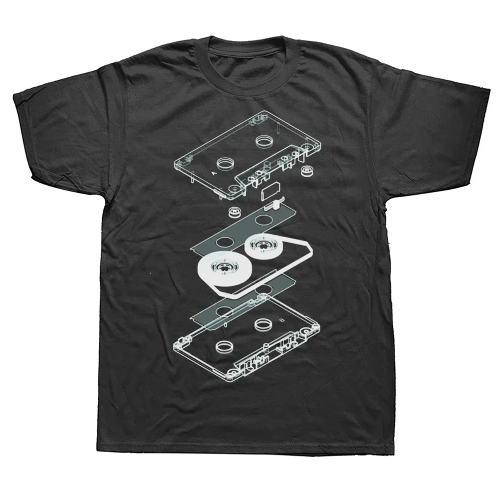 Graphic Streetwear Harajuku Men Clothing Funny Retro Dj Mc Music Tape Player Cd Birthday Gifts Explosion Audio Cassette T Shirts