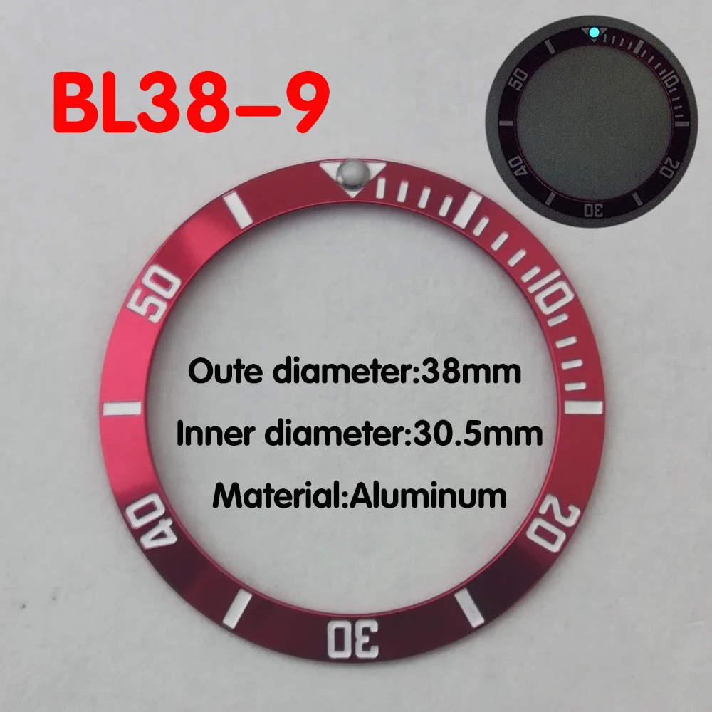 حافة سيراميك للساعة الرجالية ، إكسسوارات بديلة ، وجه الساعة ، 38 ، 40 ، مختلفة