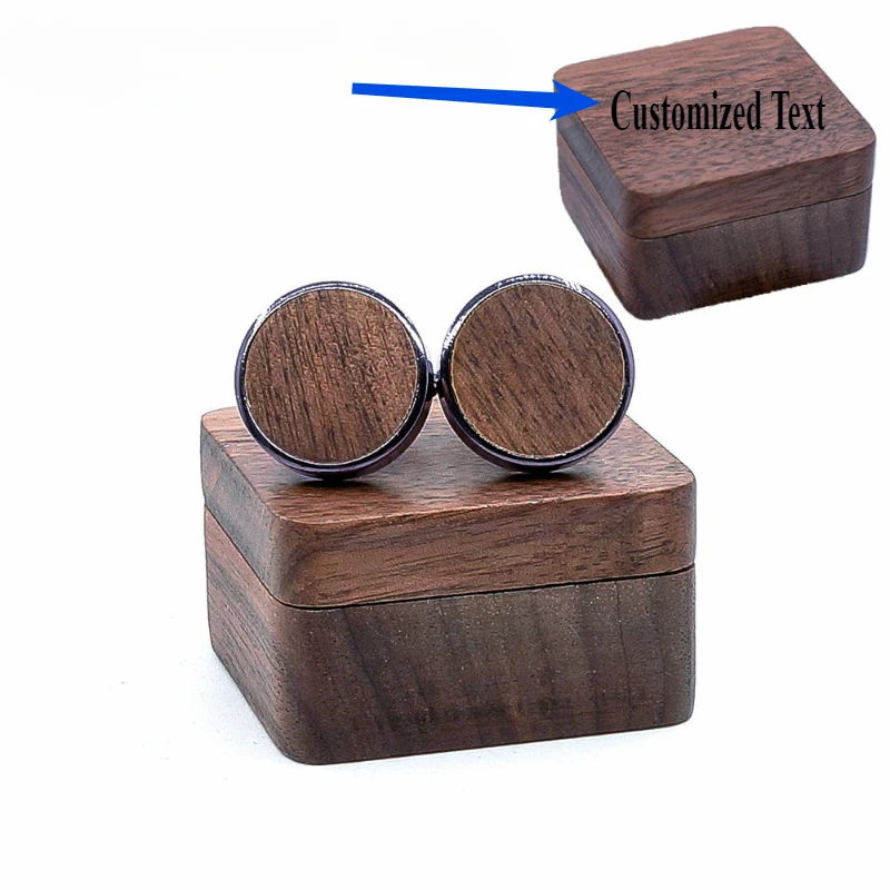 

Premium Wooden Cufflinks Set for Men - French Shirt Cuff Studs in High-Grade Wood Box Personalized Optional