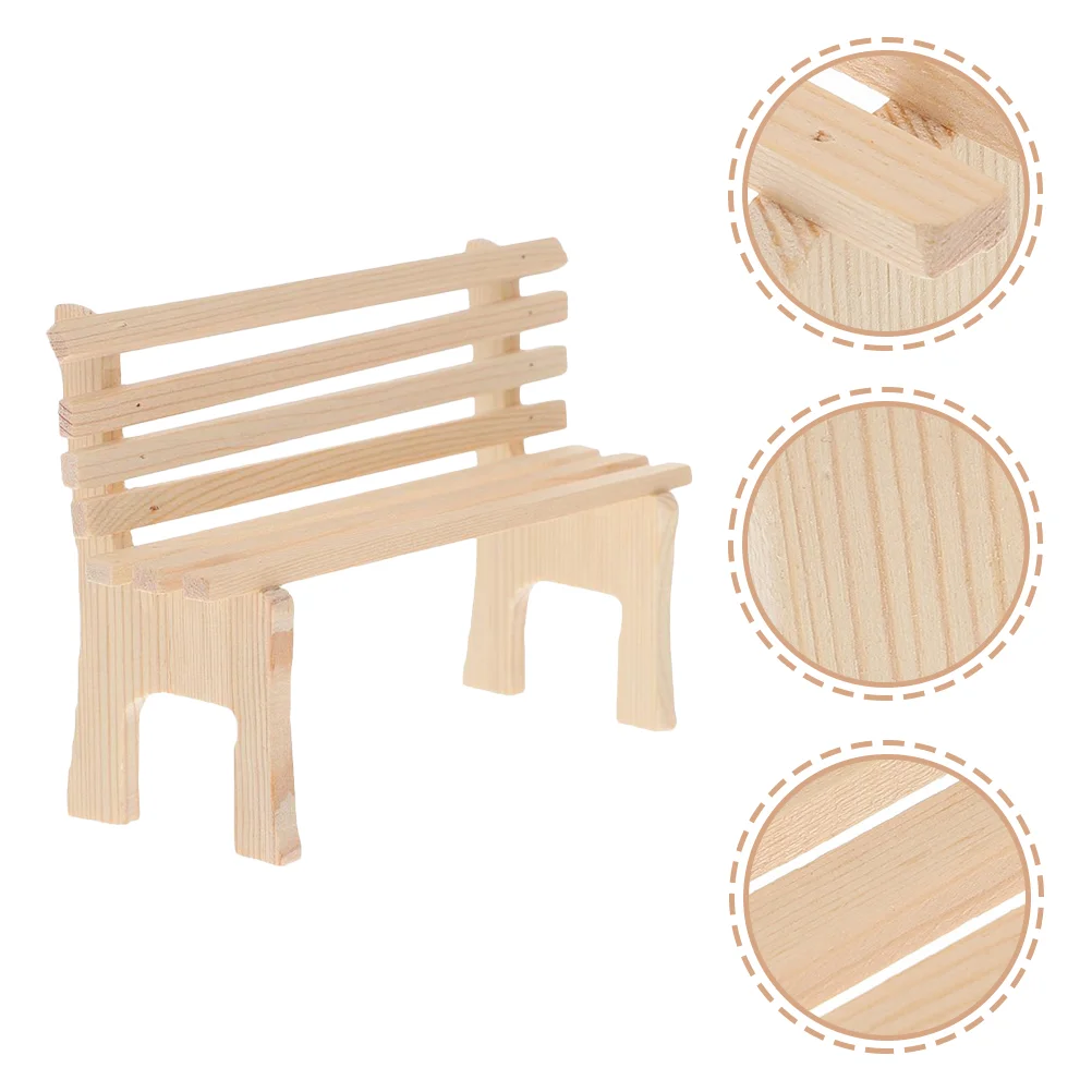 Mini Banc en Bois pour Enfant, Chaise Miniature, Décoration de Jardin, Jouet d'Extérieur, Meubles, 2 Pièces