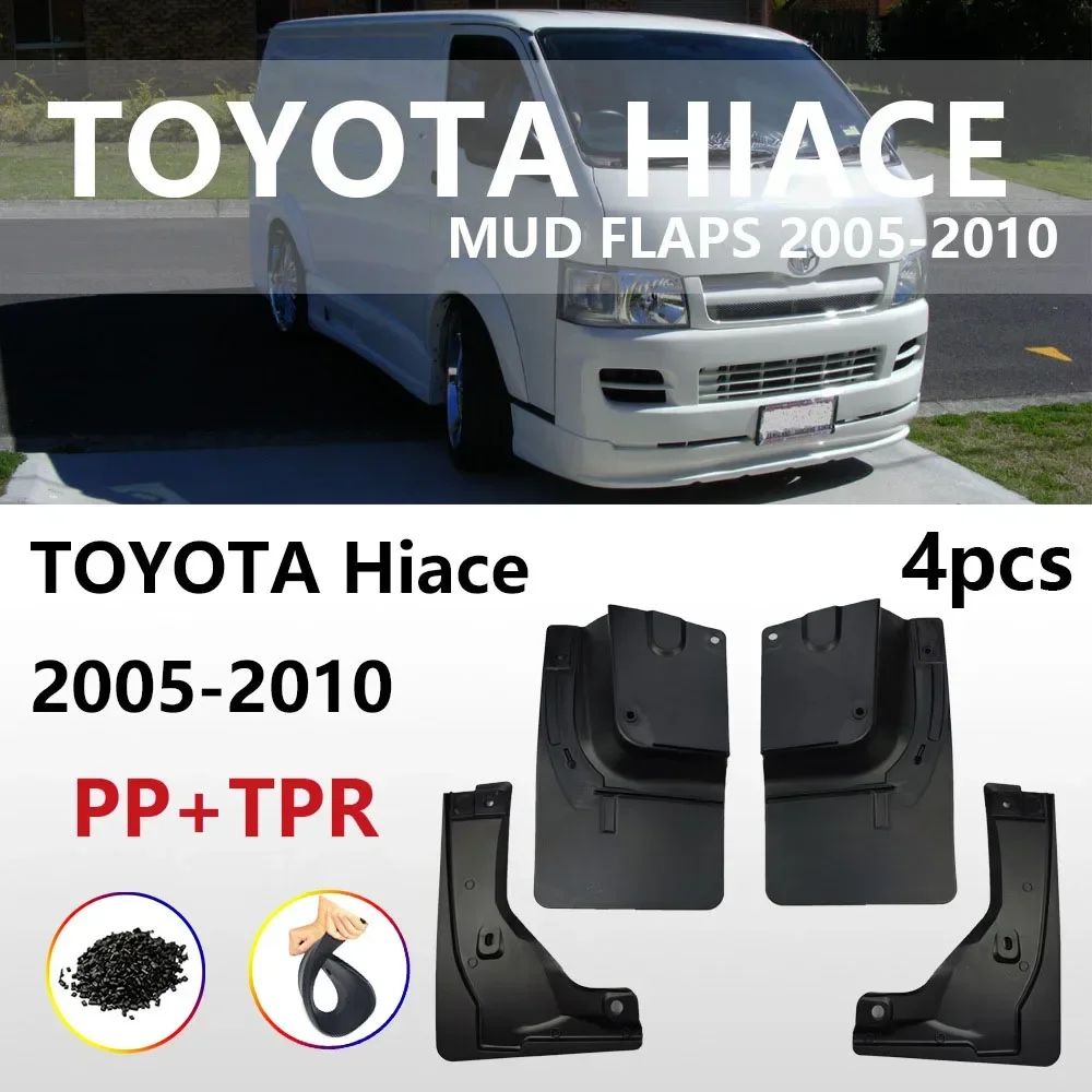 Car Mudflapor Compatible with Toyota Hiace 2005 - 2012 - 2019 - 2023 Fenders Mud Guard Flap Splash Flaps Mudguards Accessories