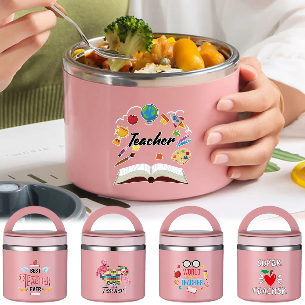 

Маленький термоизолированный ланч-бокс для детей, студентов, рабочих, легко переносимый, легкий, с контейнером для супа, термос, с рисунком для учителей, для пикника