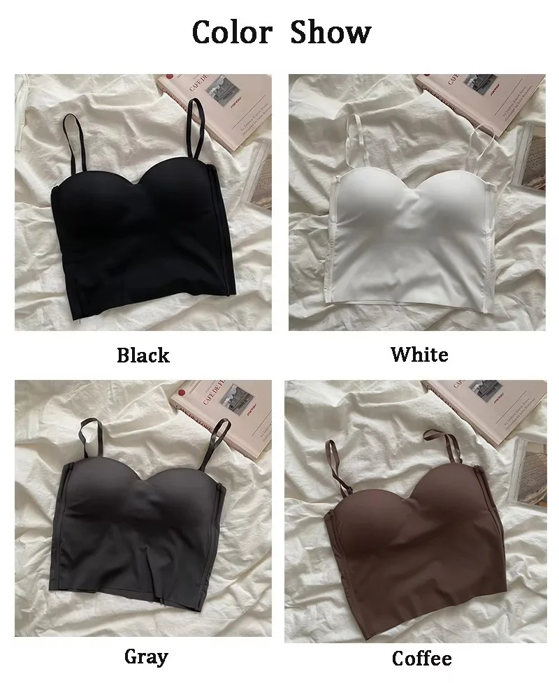 Heiße Mädchen Dünne Abschnitt Doppel Straps Einfarbig Hosenträger Innen Sport Weste Sexy Oberbekleidung Boden Schlanke Frauen Crop Tops Bh – Detail 9
