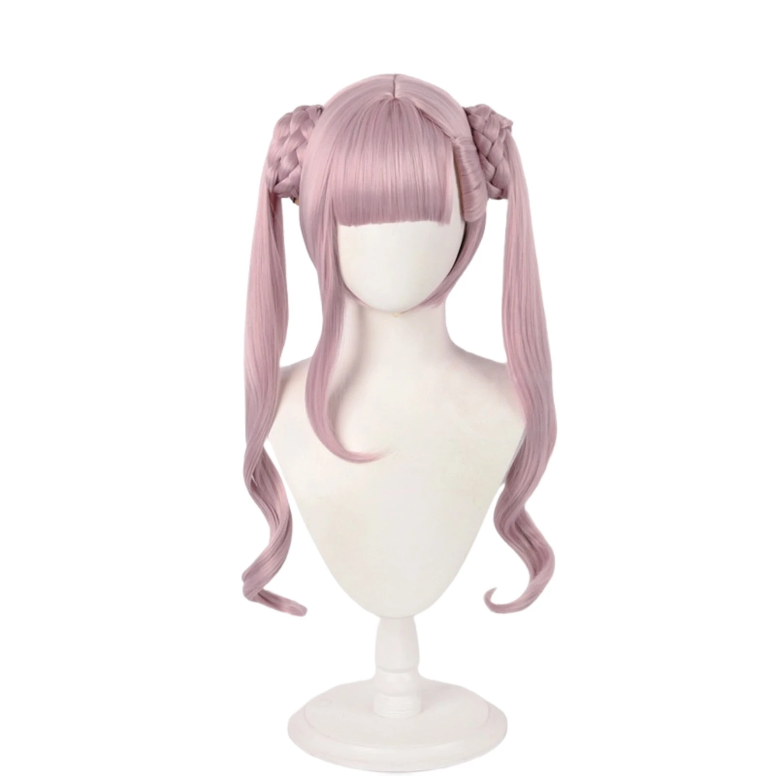 طويل مستقيم وردي فاتح بيروكات صناعية مع الانفجارات Tsukumo كاكو تأثيري ذيل حصان كليب شعر مستعار رقيق للحزب اليومي