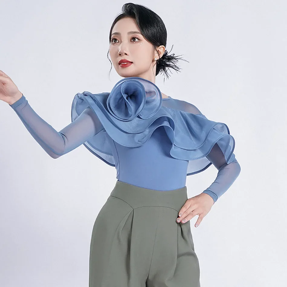 

2024 Autumn Winter Female Professional Ballroom Dance Bodysuit Adult Women Latin Dance Wear Cha Cha Samba Rumba Costumes F1175