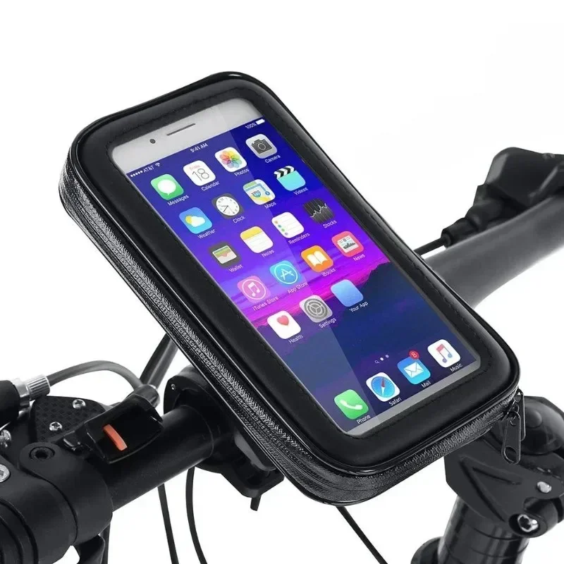 Waterproof Bicycle Phone Holder Motorcycle Bike Handlebar Phone Case Bag for iPhone 15 Pro Max 14 Samsung Bike Phone Stand Mount image 2
