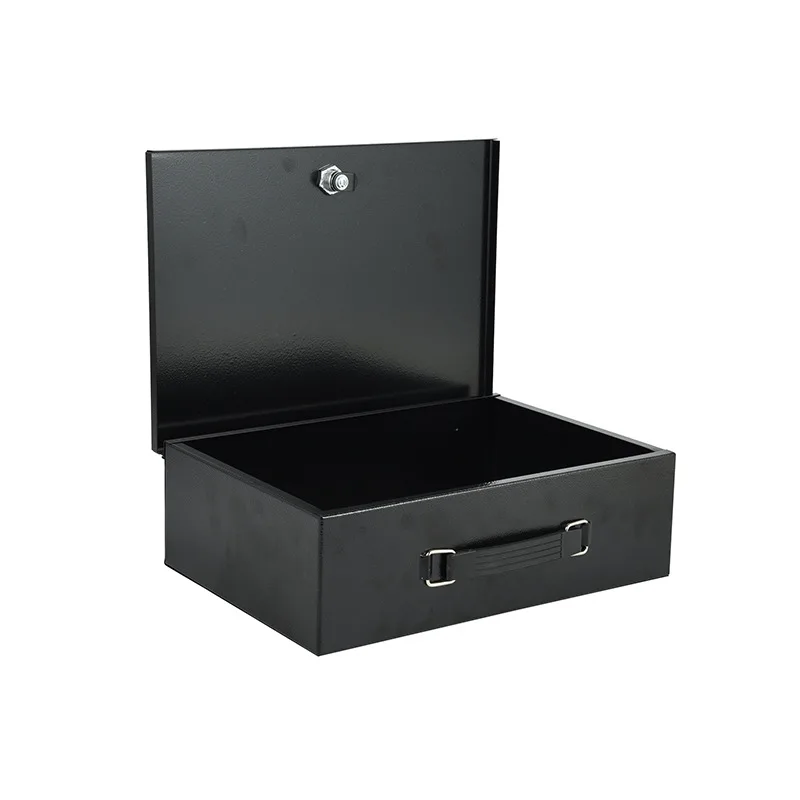 Locked iron box Cash box Documents Passport Office Home storage Insurance certificate storage box