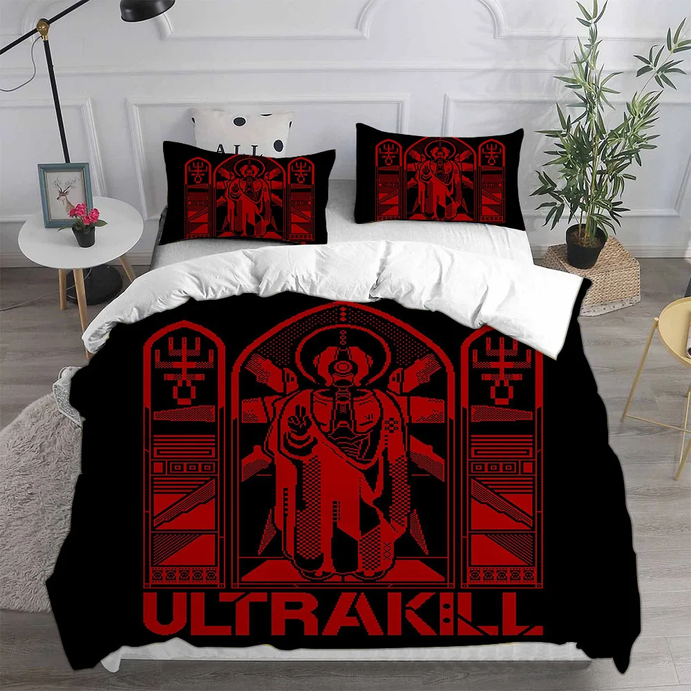 

Game Ultrakill Bedding Sets Comforter Quilt Bed Cover Duvet Cover Pillow Case EU Single US Twin 2-3 Pieces Sets Kids Adult Size