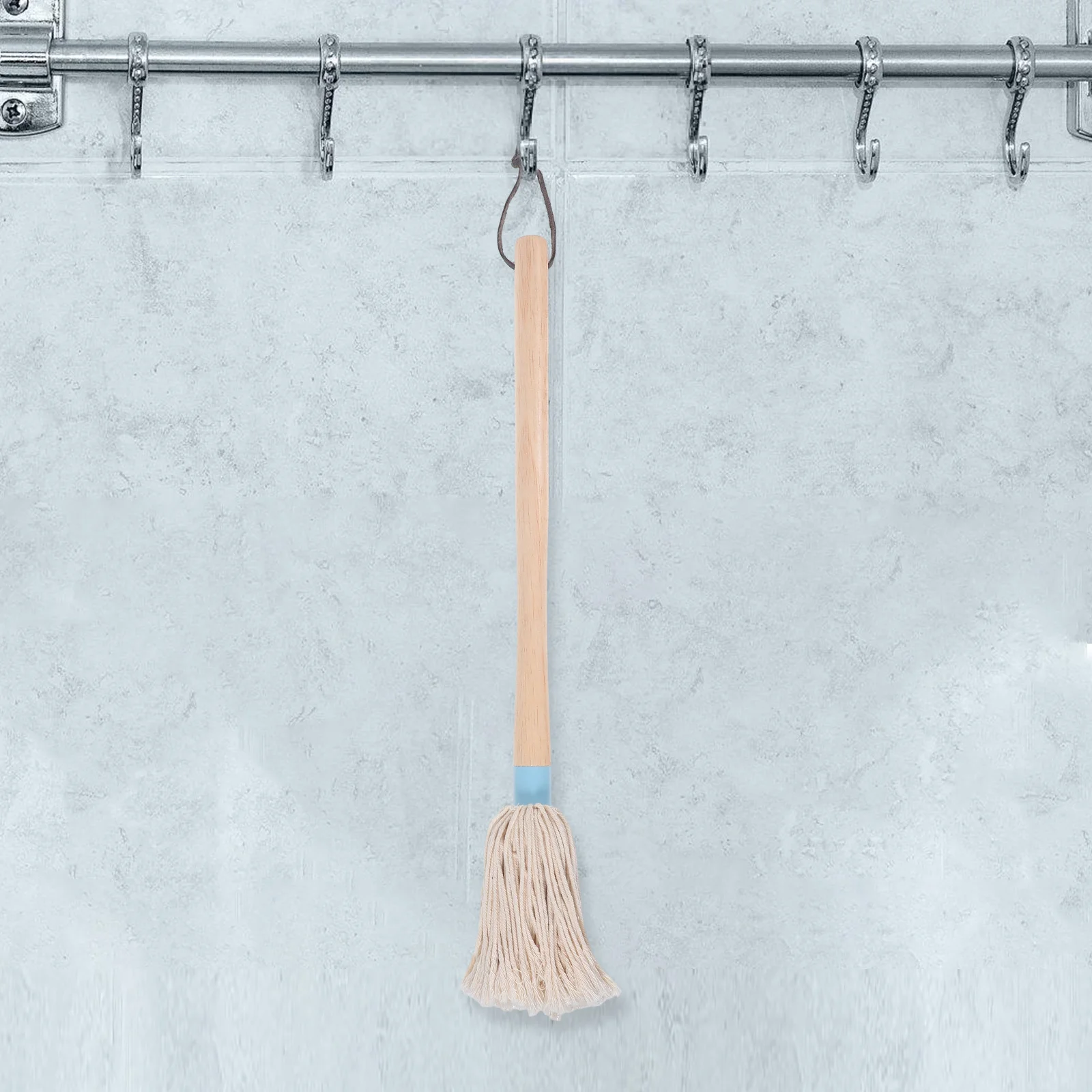 

Bbq Sauce Basting Mop Brush Cotton Head Rubberwood Handle High Temperature Resistant Cooking Grilling Basting Brush