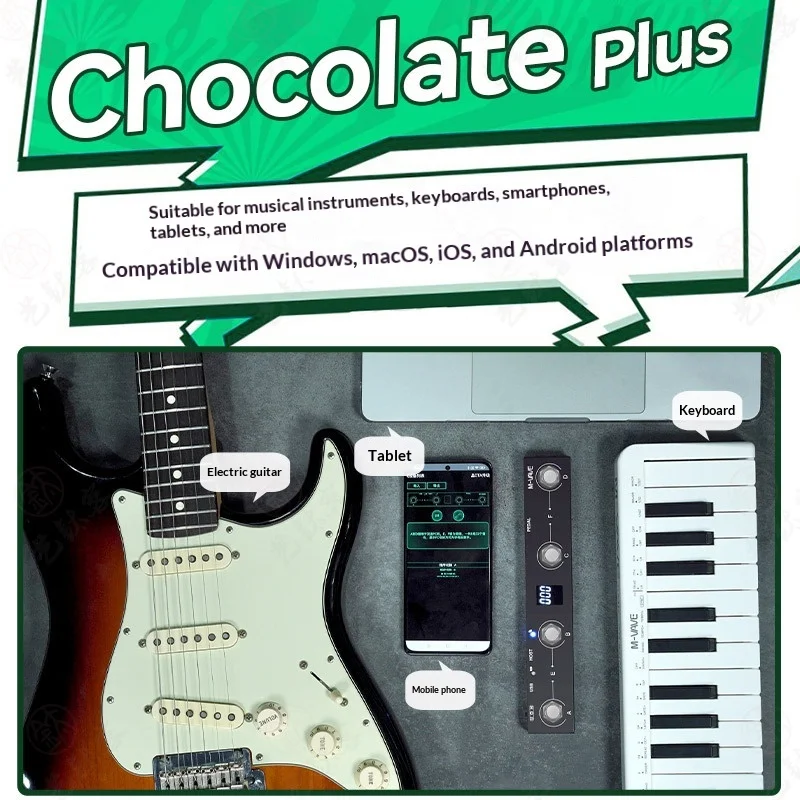 M Vave Chocolate Plus Wireless Bluetooth Midi Foot Controller Pedal Switch Effect Processor For Electric Guitar Musical Instrume