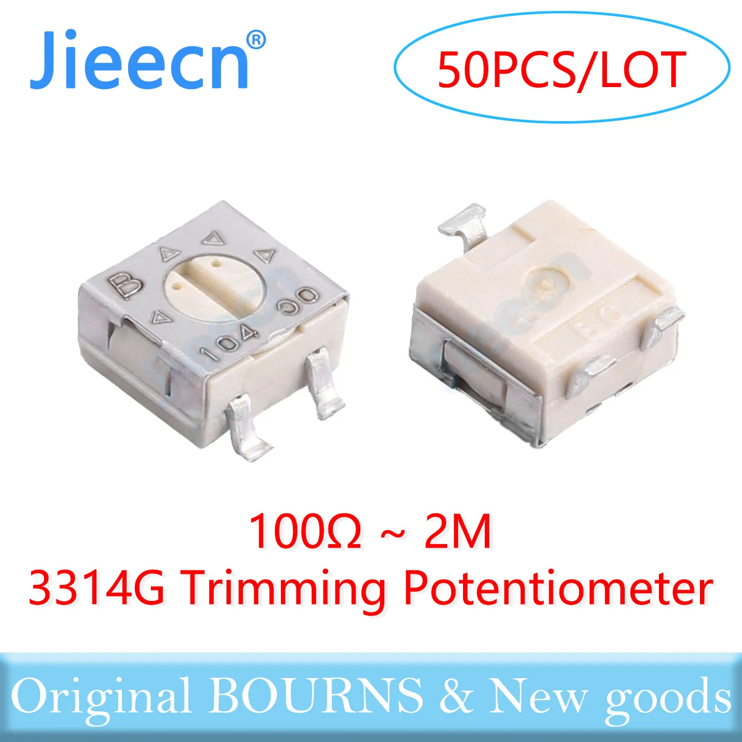 

50PCS 100% Original BOURNS 3314G 4*4 100R-2M Trimming Potentiometer 3314G-1-102E 101 201 501 202 502 103 203 503 104 3314G-1