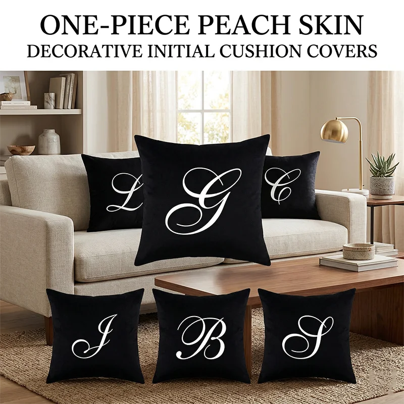 

Minimalist Line Art Plant Peach Skin Cushion Cover Black White Botanical Throw Pillow Case Bedroom Sofa Aesthetic Decor 2026