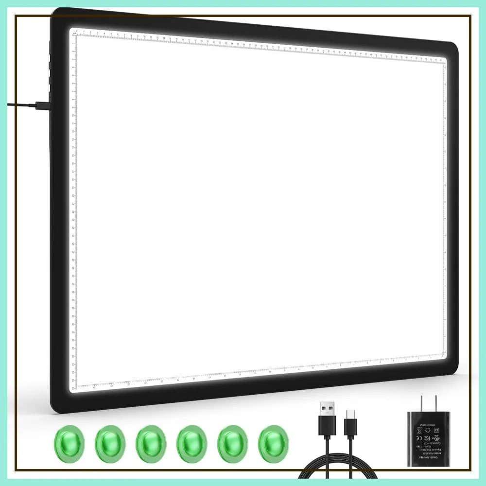

A2 Light Pad (25.2" x 18.4") - Large Magnetic Bright Light Box for Tracing, 6 Levels Dimming/3 Color, Physical Buttons, Light Board for Diamond Painting, Drawing, Sketching