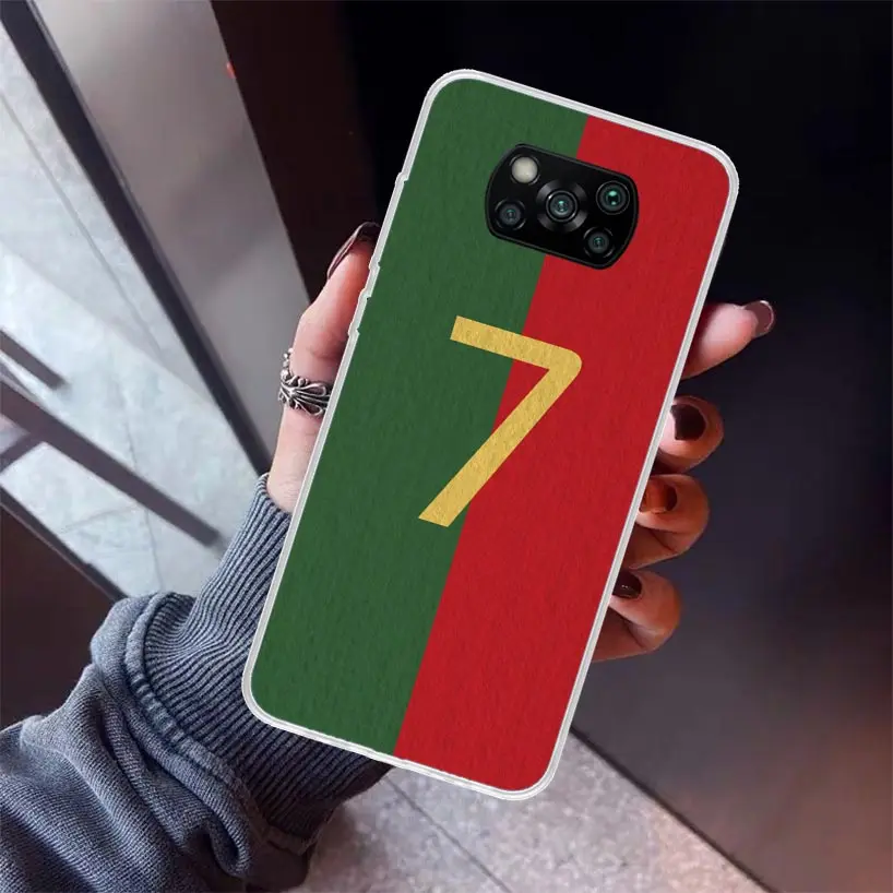 FootBall SuperStar Number C 7 10 Phone Case For Xiaomi Poco X6 X5 X4 X3 Nfc F6 F5 Pro F4 Gt M5S M4 M3 F3 F2 F1 Silicone Shell Pr