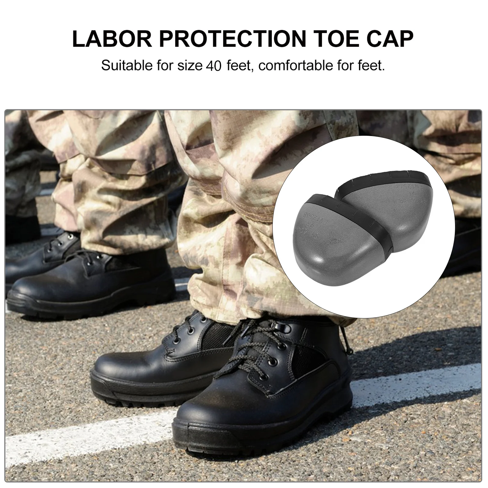 

1 Pair Steel Toe Caps Universal Fit Anti-Smash Puncture Proof Safety Foot Protection For Construction Factory Work Boot Guard