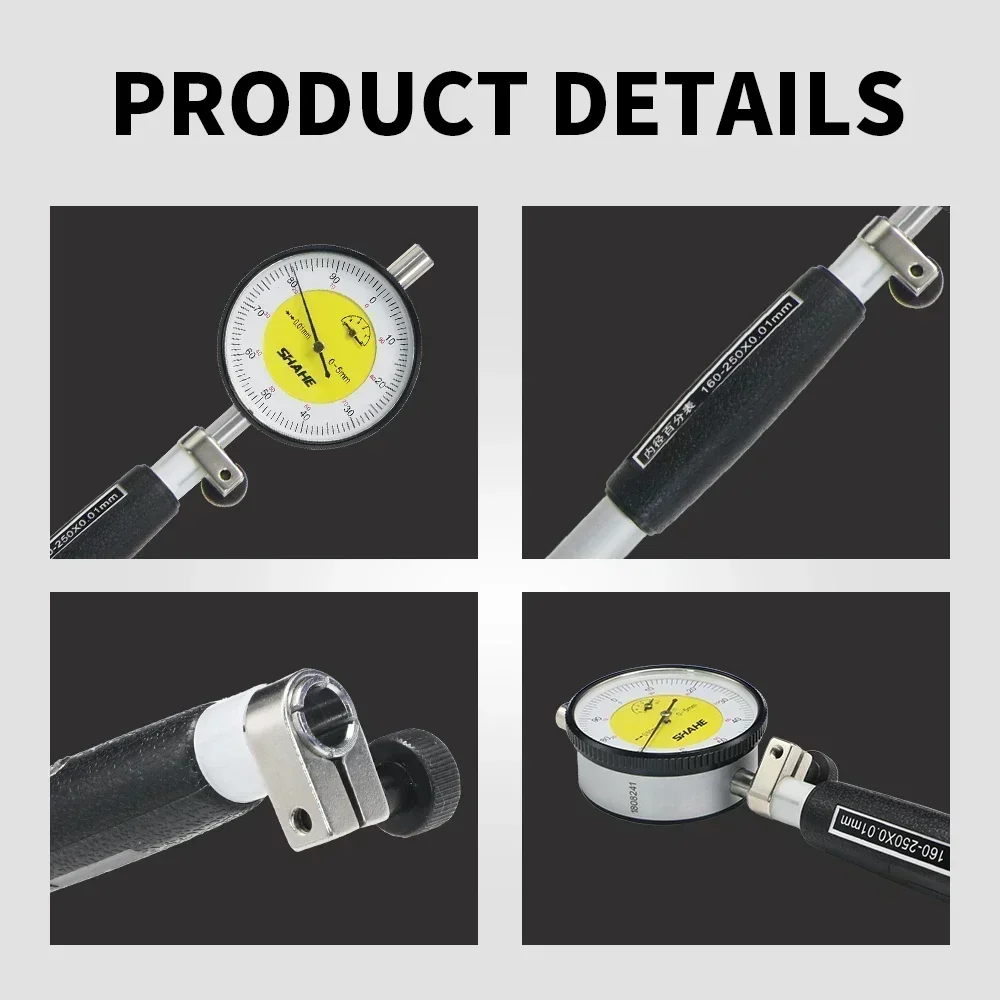 160-250 mm 0.01mm High Accuracy Dial Bore Gauge Dial Indicator Gauge Bore Gauge Bore Measurement