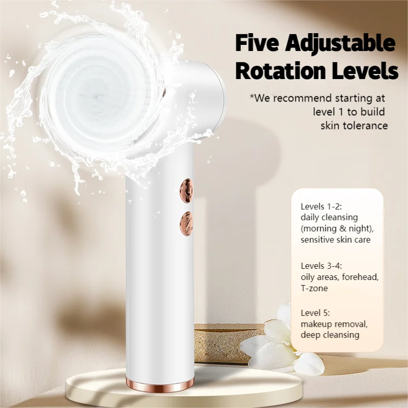 4 in 1 Electric Facial Cleansing Brush Rotating Face Massager 5-Speed Exfoliator Deep Pore Cleaner Skincare Device - view 2