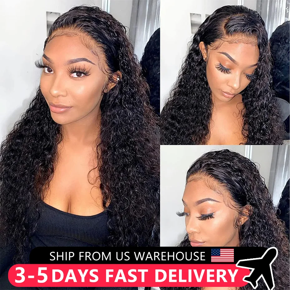 

Deep Wave 13x4 HD Lace Frontal Wigs Human Hair Pre Plucked Cur Wig Water Wave 4x4 Lace Closure 200% 13X6 HD Lace Frontal Wig