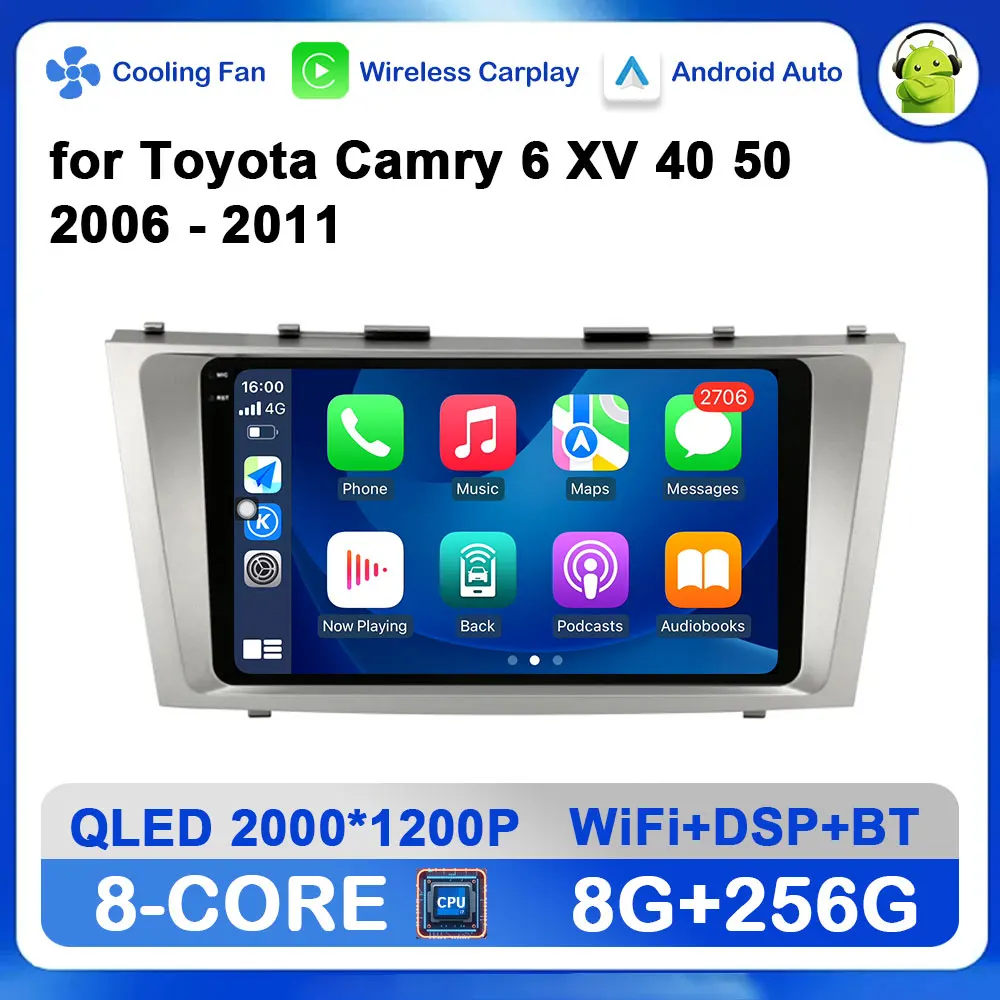 

for Toyota Camry 6 XV 40 50 2006 - 2011 Android OS GPS Navigation Car Radio Video Multimedia Player Bluetooth WiFi Touch Screen