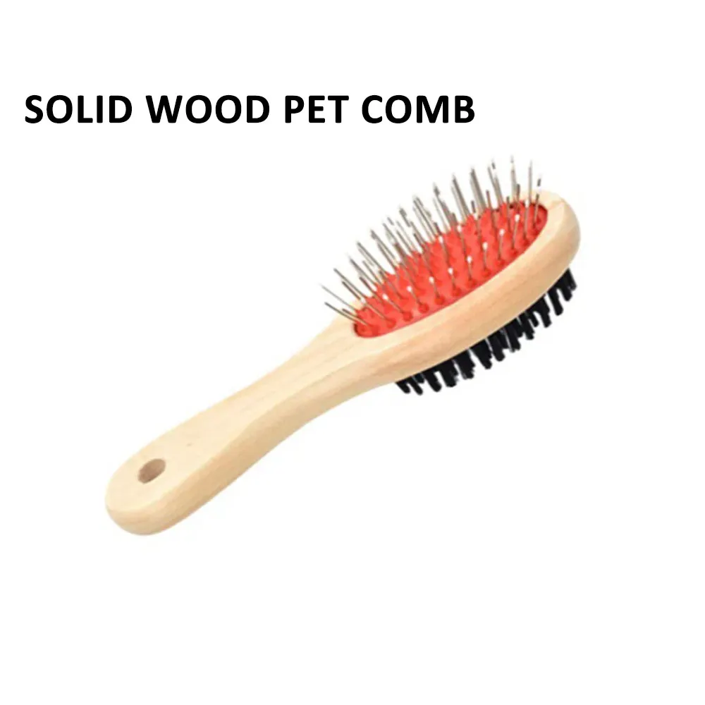 Large Large Size Double‑Sided Wooden Pet Comb Hair Removal Grooming Brush For Cats & Dogs Pet Beauty Grooming Supplies - Aliexpress Deal