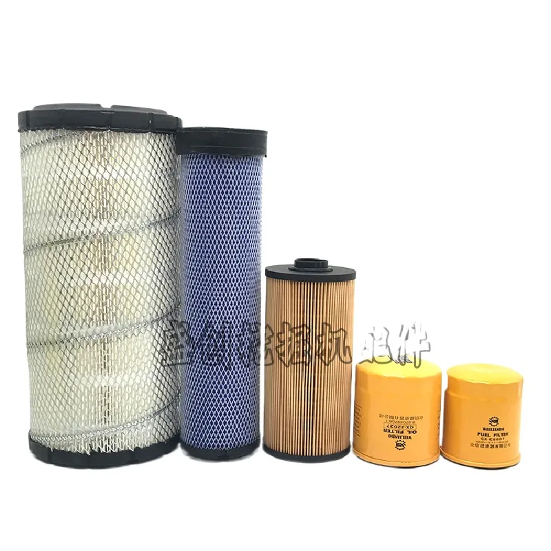 

For XCMG excavator xe80d 85c Isuzu engine oil diesel air filter oil water separator paper diesel excavator accessories