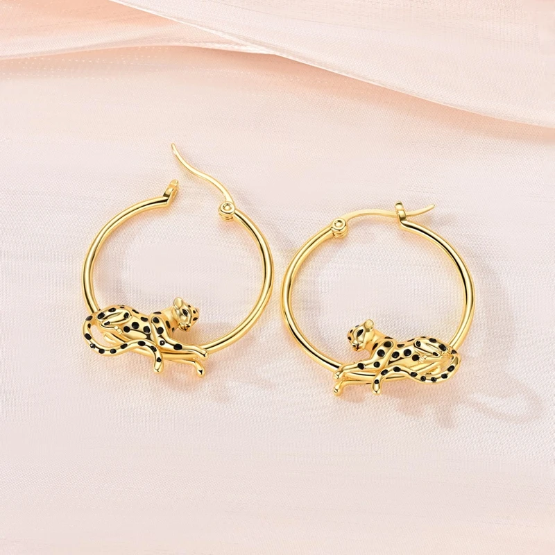 Origina 925 Sterling Silver Hoop Earrings Leopard Butterfly Crab Ladybug Earrings Fit Teens Ladies Hanging Ear Buckles Gifts