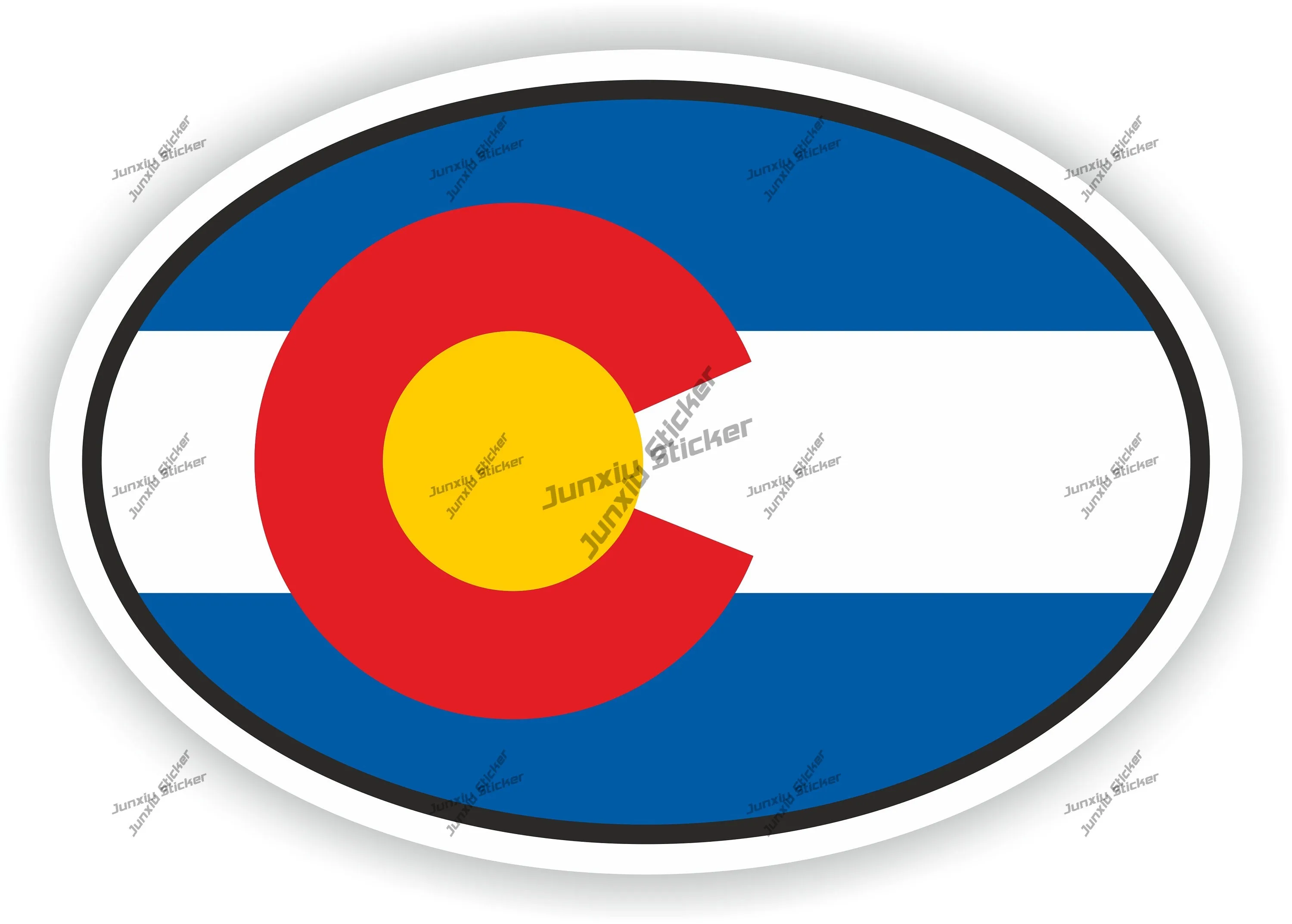 

Colorado Oval Flag Sticker Accessories Trolley Case Trendy Door Trim Durable Adhesive Sticker Weatherproof Auto Decal For