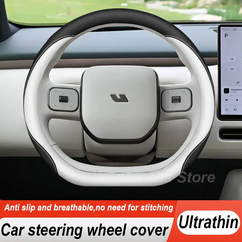 Leather Car Steering Wheel Cover For Lixiang LI L7 L6 L8 L9 ONE 2023 2024 2025 2026 Auto Steering Wheel Interior Accessories