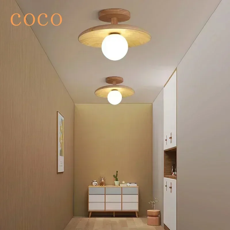 

Nordic minimalist wooden ceiling ceiling light LED for bedroom, hallway, balcony, changing room, home decoration lighting