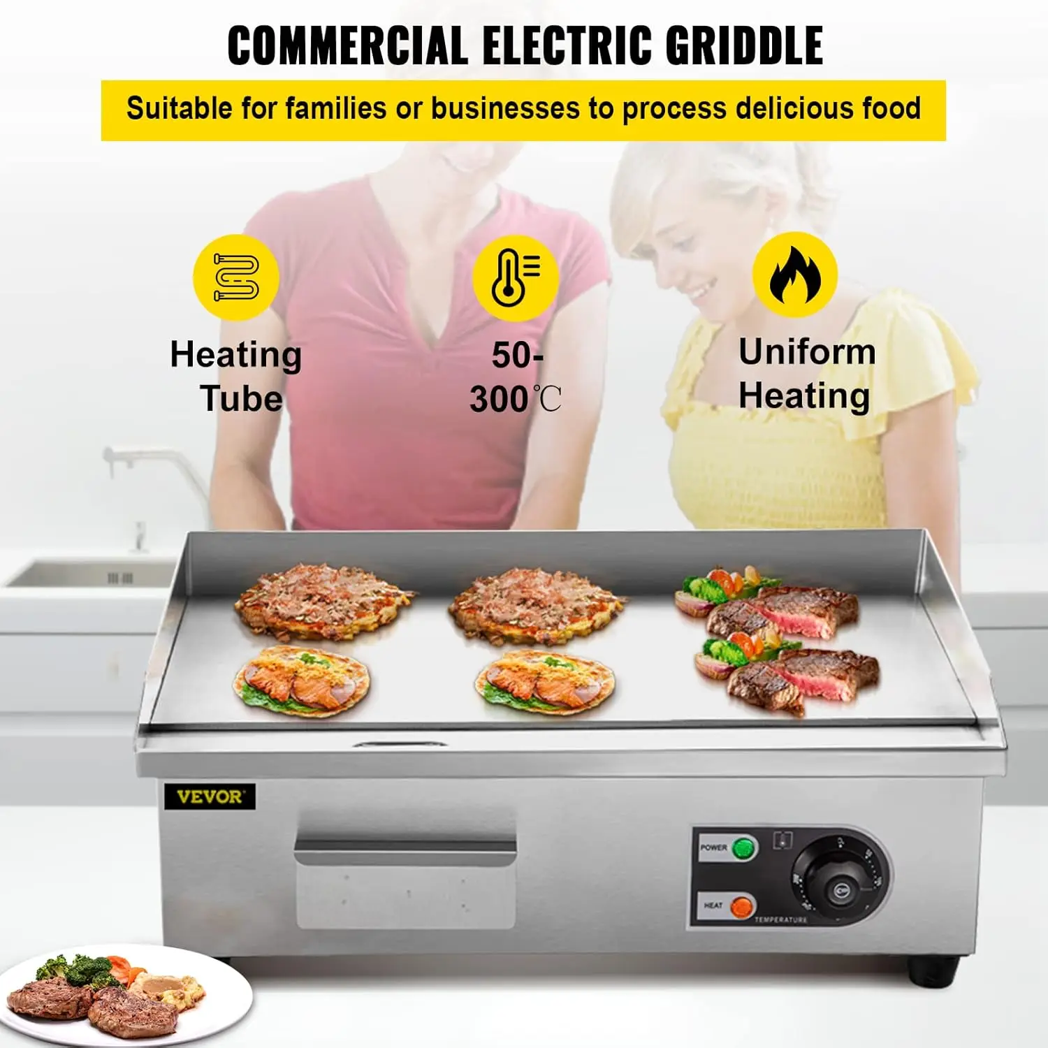 Commercial Electric Griddle, 18