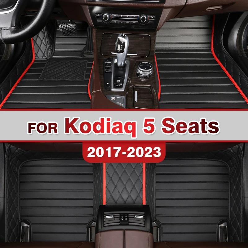 

Car Floor Mats For Skoda Kodiaq Five Seats 2017-2023 18 19 20 Custom Auto Foot Pads Automobile Carpet Cover Interior Accessories