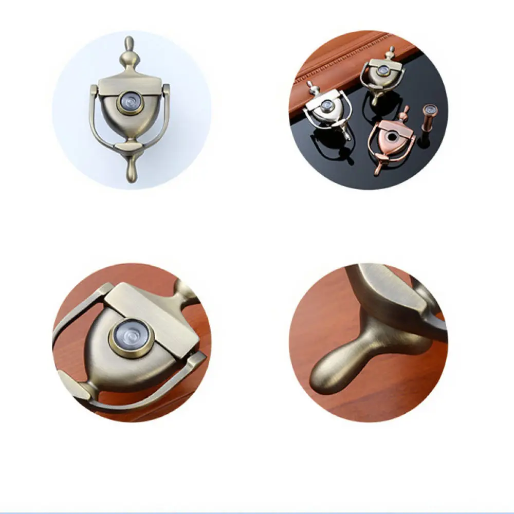Modern Style Door Peephole Knocker Zinc Alloy Antique Finish Decorative Hardware For Residential Entrance Door