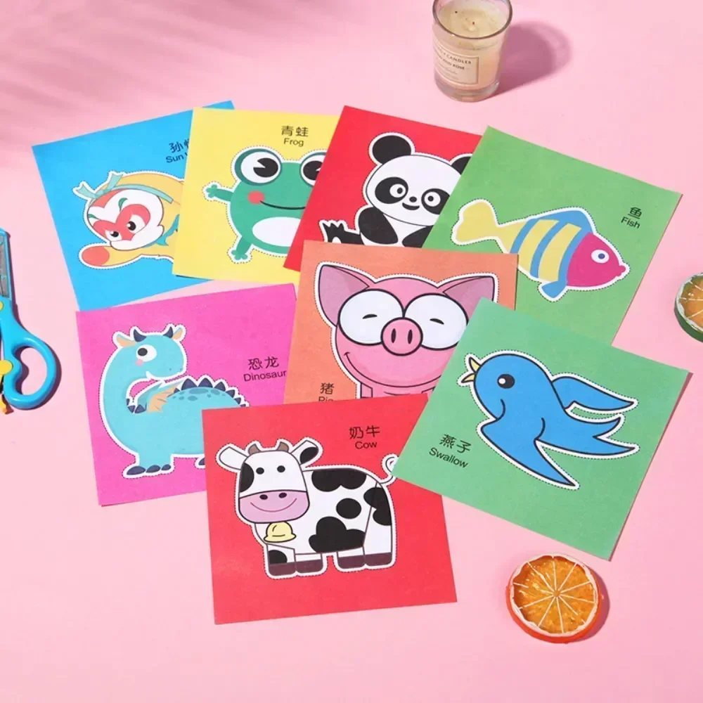 48pcs DIY Children Handmade Paper Cut Book Craft Toys Kids Crafts Cartoon Scrapbooking Paper Toys for Kids Learning Toys Gifts