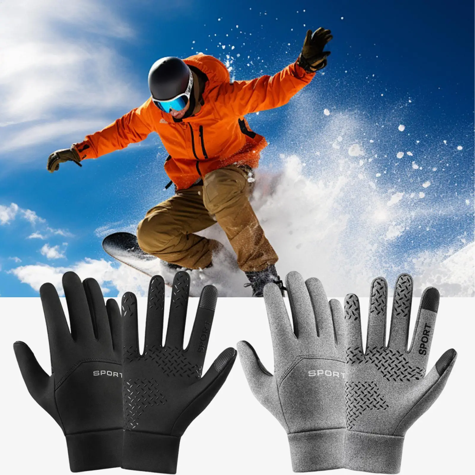 

USB electrically heated gloves for men and women, outdoor sports cycling gloves, windproof, waterproof, fleece-lined and warm