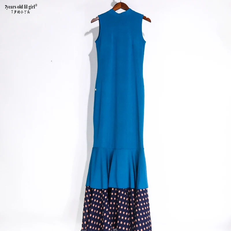 Vestido de baile Flamenco español de alta elasticidad vestido moderno con volantes para mujer ENE05
