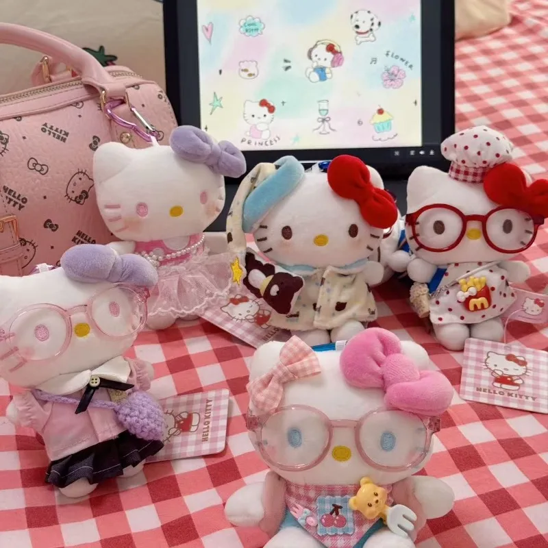 

New Cartoon Sanrio Hello Kitty Plush Keychain Doll Bag Accessory Sweet Girl's Adorable Keychain Creative Gift for Christmas