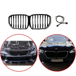 For BMW X5 G05 2019-2022 High Quality Car styling Racing Grill LED Single Line Glow Gloss Black Front Bumper Grill Accessories