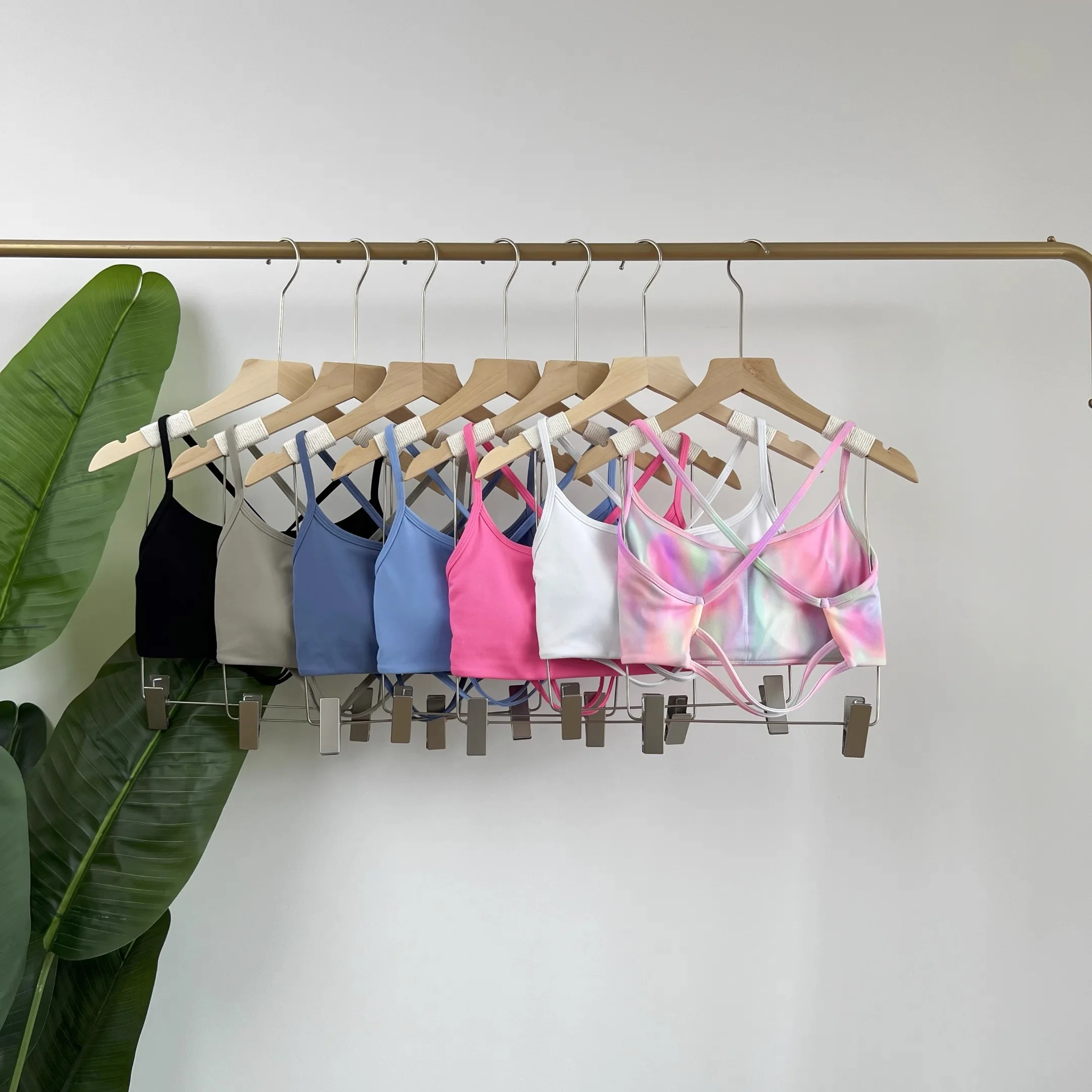 Damen-Sport-BH mit überkreuztem Rücken, stoßfest, gerafft, sexy Gym-Lauf-BH, Sommer-Yoga-Weste, bequeme Outdoor-Fitnesskleidung – Detail 19