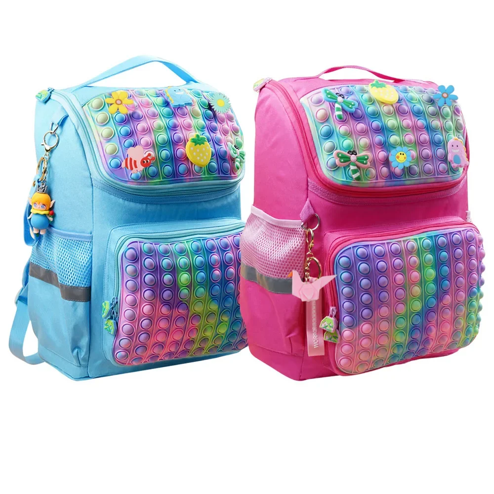 School Backpack Girls Pop Backpack for Girls Kids Fidget bubble Bag Fidget Toys Back to School Bag Gifts for Kids Teen