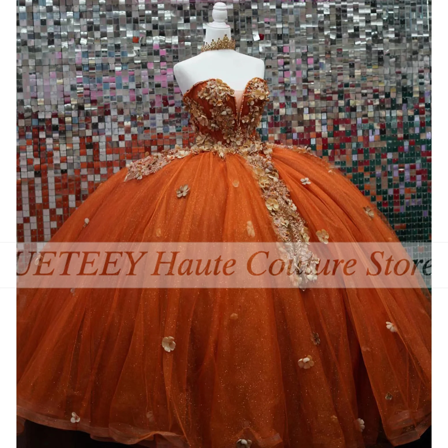 Vestidos De Quinceañera naranja para niñas dulces, cuentas De lentejuelas, apliques, Vestidos De baile, cumpleaños, graduación, 15, 16