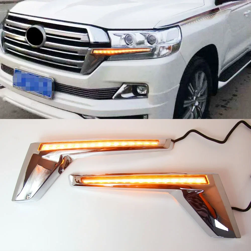 For Land Cruiser LC200 FJ 2016 2017 2018 2019 2020 Front Grille LED Dynamic Turn Signal Light Car Led